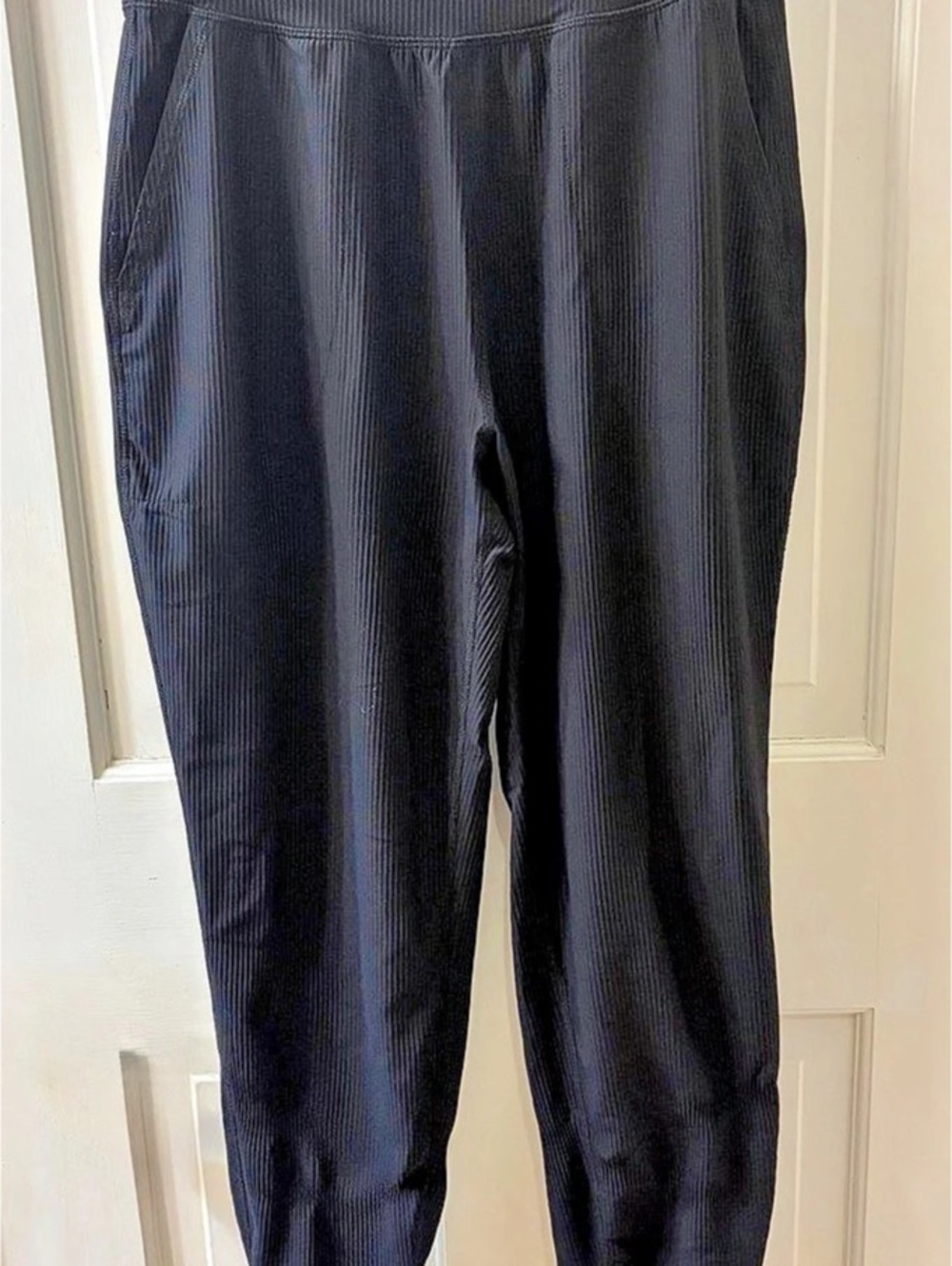 Old Navy High-Waisted PowerSoft Joggers Ribbed Black- Medium